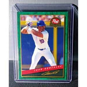 1994 Juan Gonzalez Post Collection #3 Baseball Card Texas Rangers